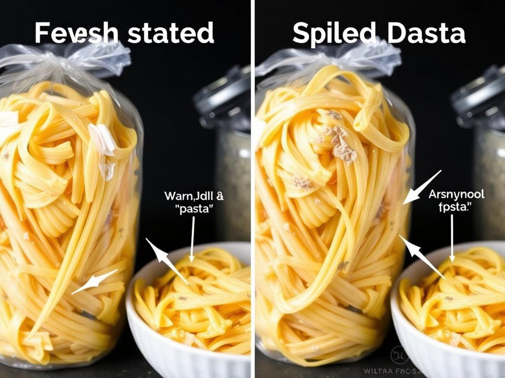 Anzeichen von verdorbenen Nudeln im Vergleich zu frischen Nudeln Anzeichen von verdorbenen Nudeln im Vergleich zu frischen Nudeln