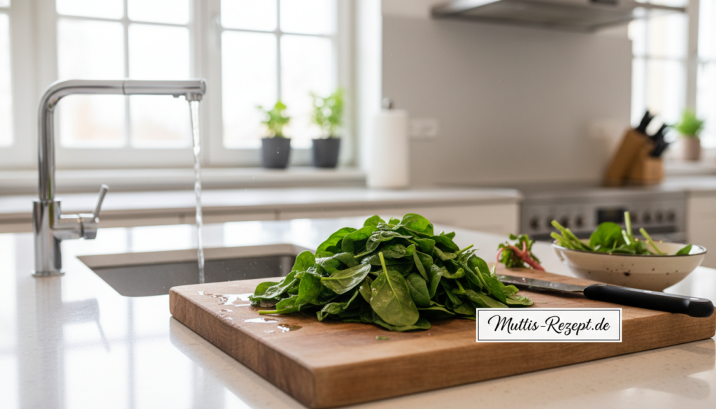 Blattspinat zubereiten -Blattspinat Vorbereitung und Reinigung