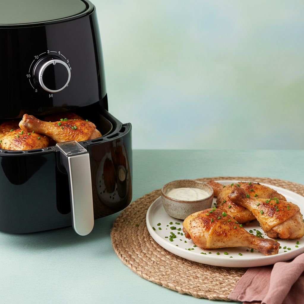 hähnchenschenkel aus der heißluftfritteuse