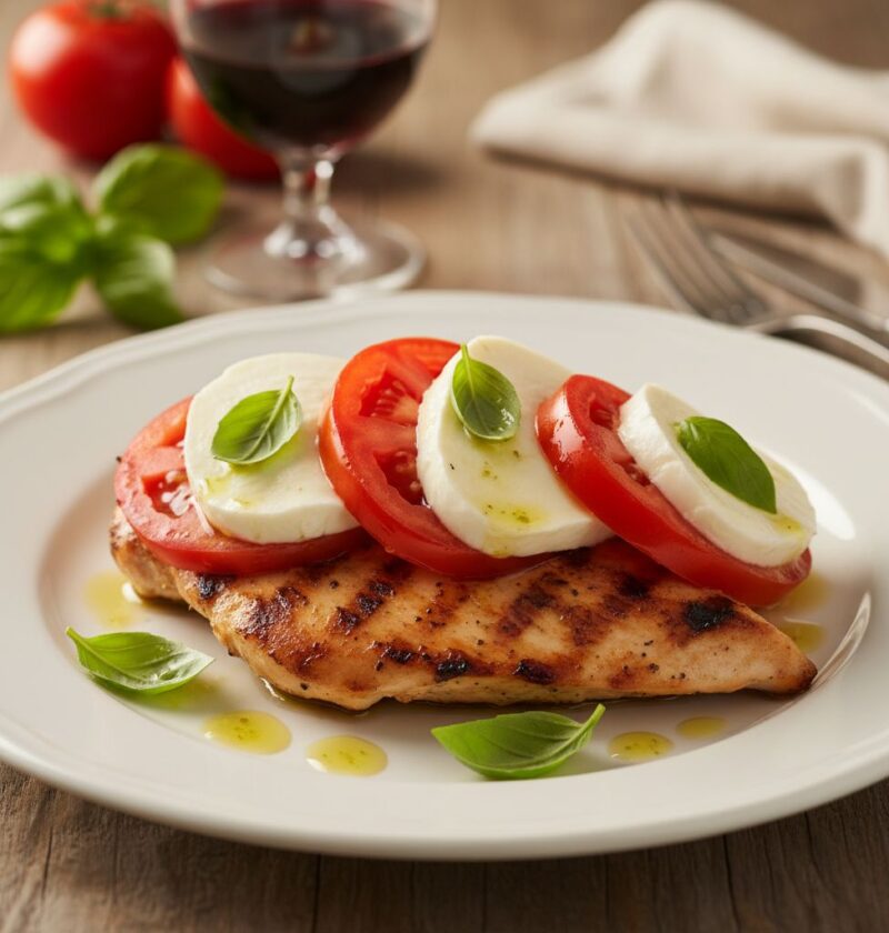 hähnchenschnitzel tomate-mozzarella aus der heißluftfritteuse
