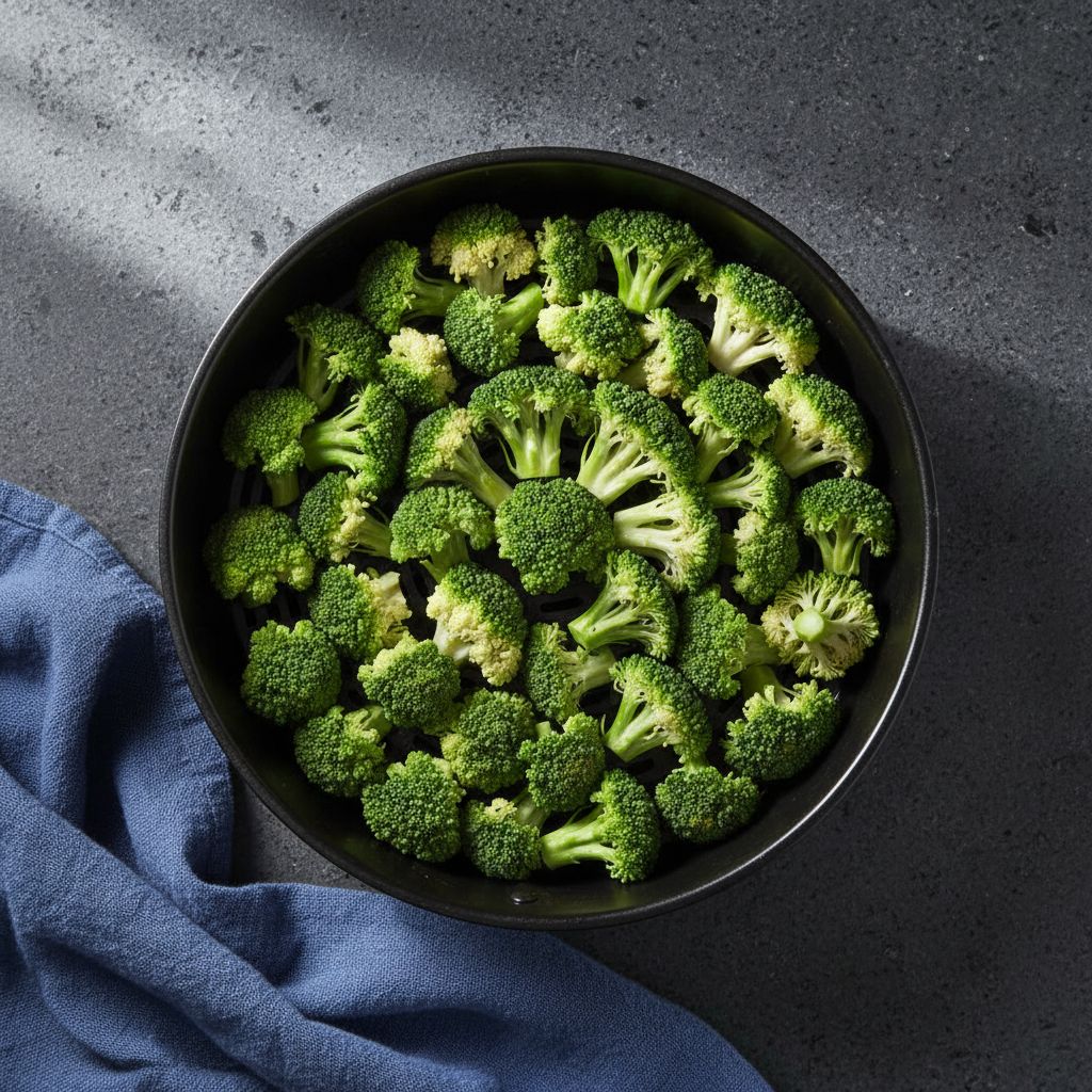 Knuspriger Brokkoli in Heißluftfritteuse